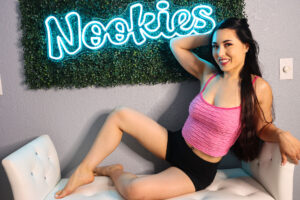 Mina Moon, a porn model posing for Nookies.com
